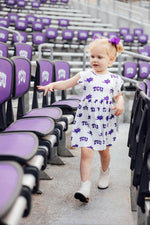 TCU White Frog Flutter Twirl Dress for Game Day Girls Mila & Rose ® Everetts Place: Online Boutique