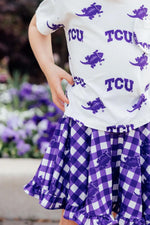 TCU White Frog Ruffle Pocket Tee for Girls Apparel Mila & Rose ® Everetts Place: Online Boutique