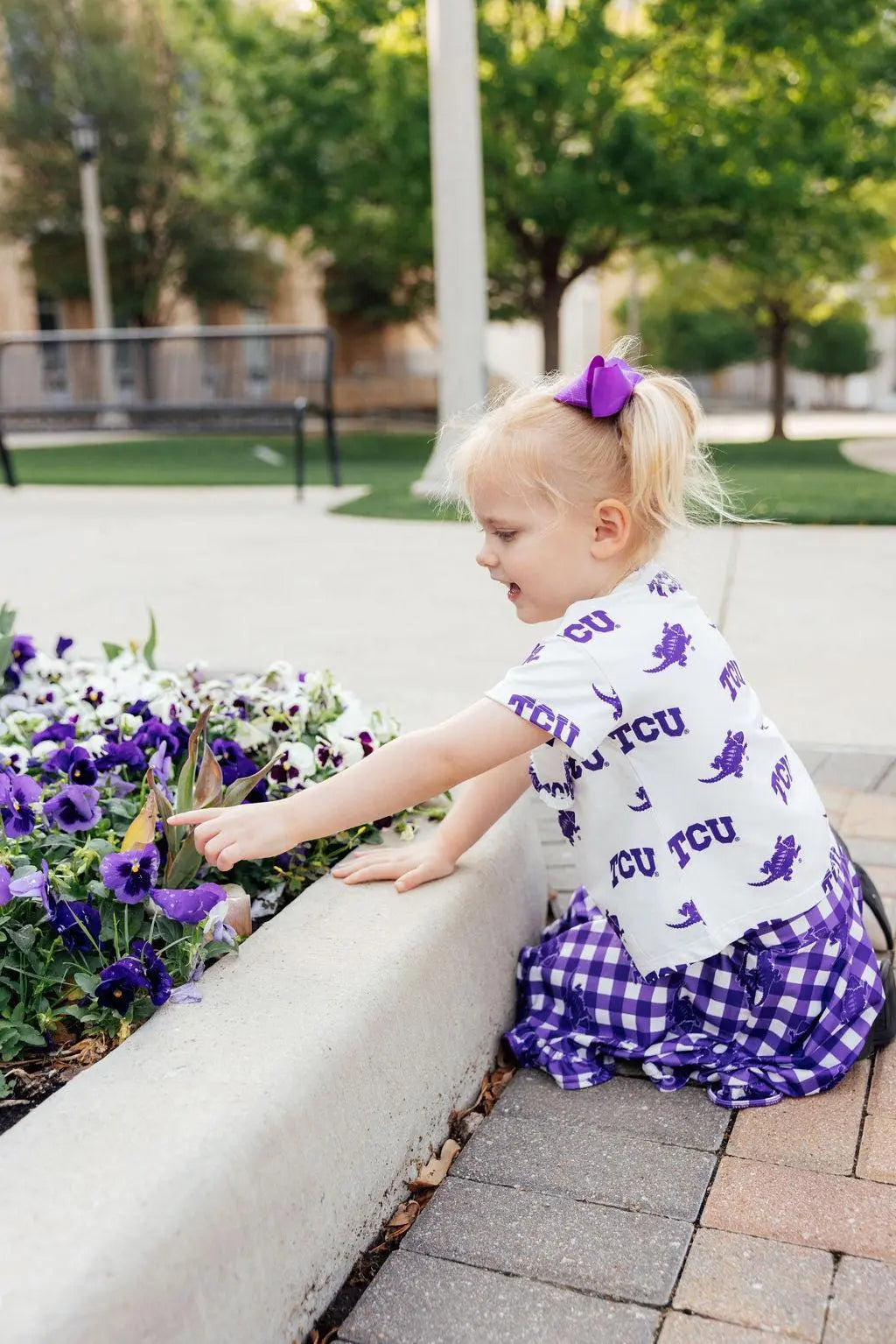 TCU White Frog Ruffle Pocket Tee for Girls Apparel Mila & Rose ® Everetts Place: Online Boutique