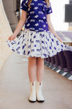TCU White Frog Ruffle Twirl Skort For Girls Game Day Ready Mila & Rose ® Everetts Place: Online Boutique