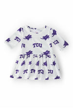 TCU White Frog Twirl Bodysuit Three Quarter Sleeve Baby - Everetts Place Boutique - 