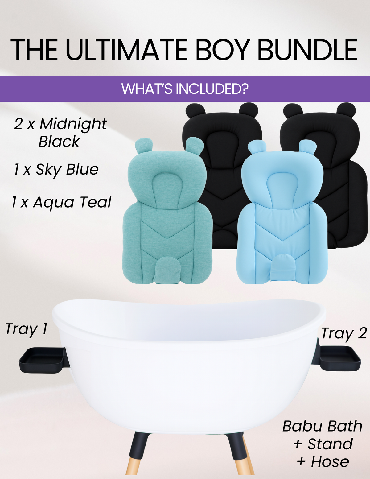 Elevated Ergonomic Baby Bathtub for Infants & Toddlers by Babu Bath