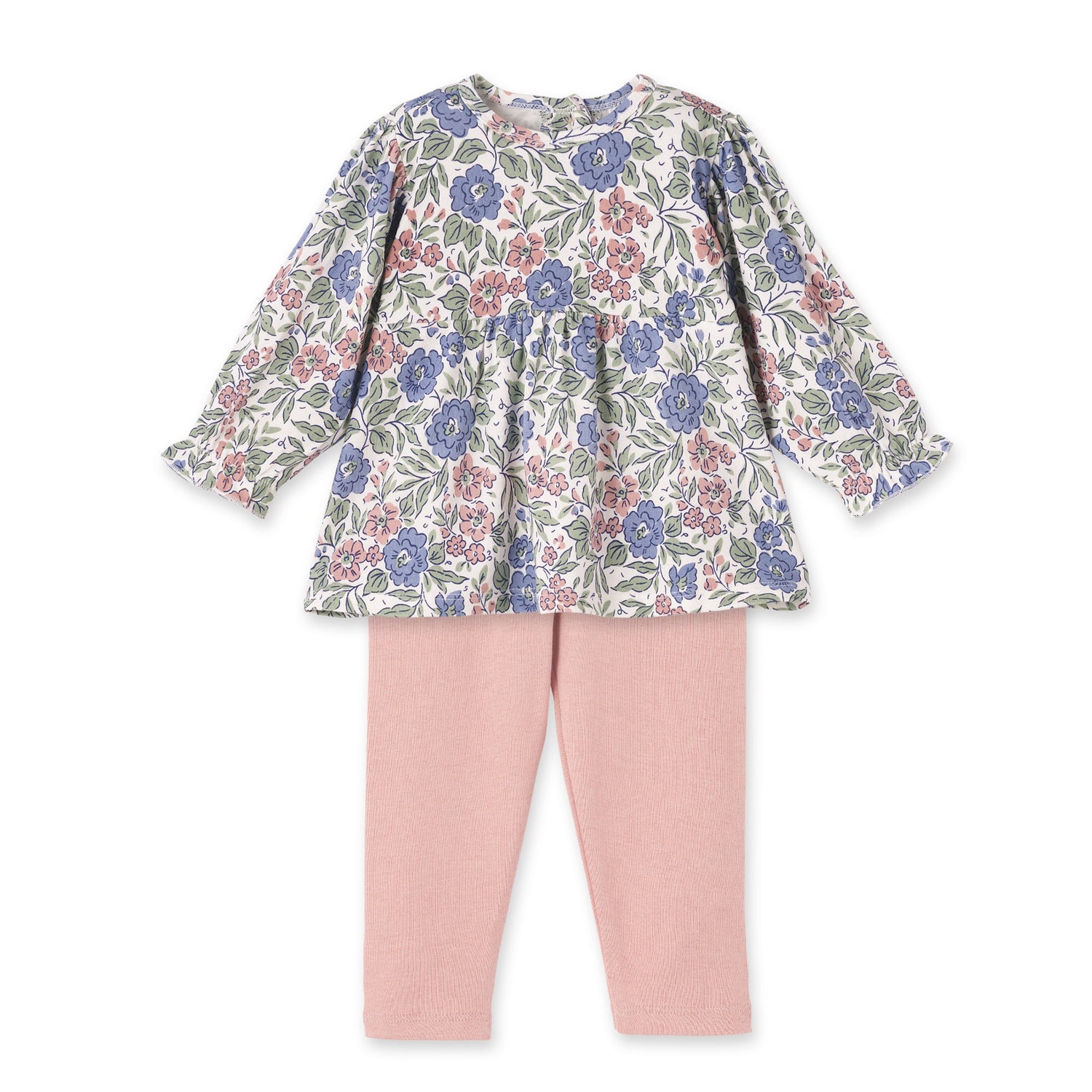 Vintage Floral Baby Girl Outfit - Bamboo & Cotton
