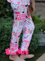 Rylee Faith Designs TS Character Print Girls Pink Pajamas for Cozy Nights and Lounging - Apparel & Accessories > Clothing > Sleepwear & Loungewear > Pajamas Pajamas