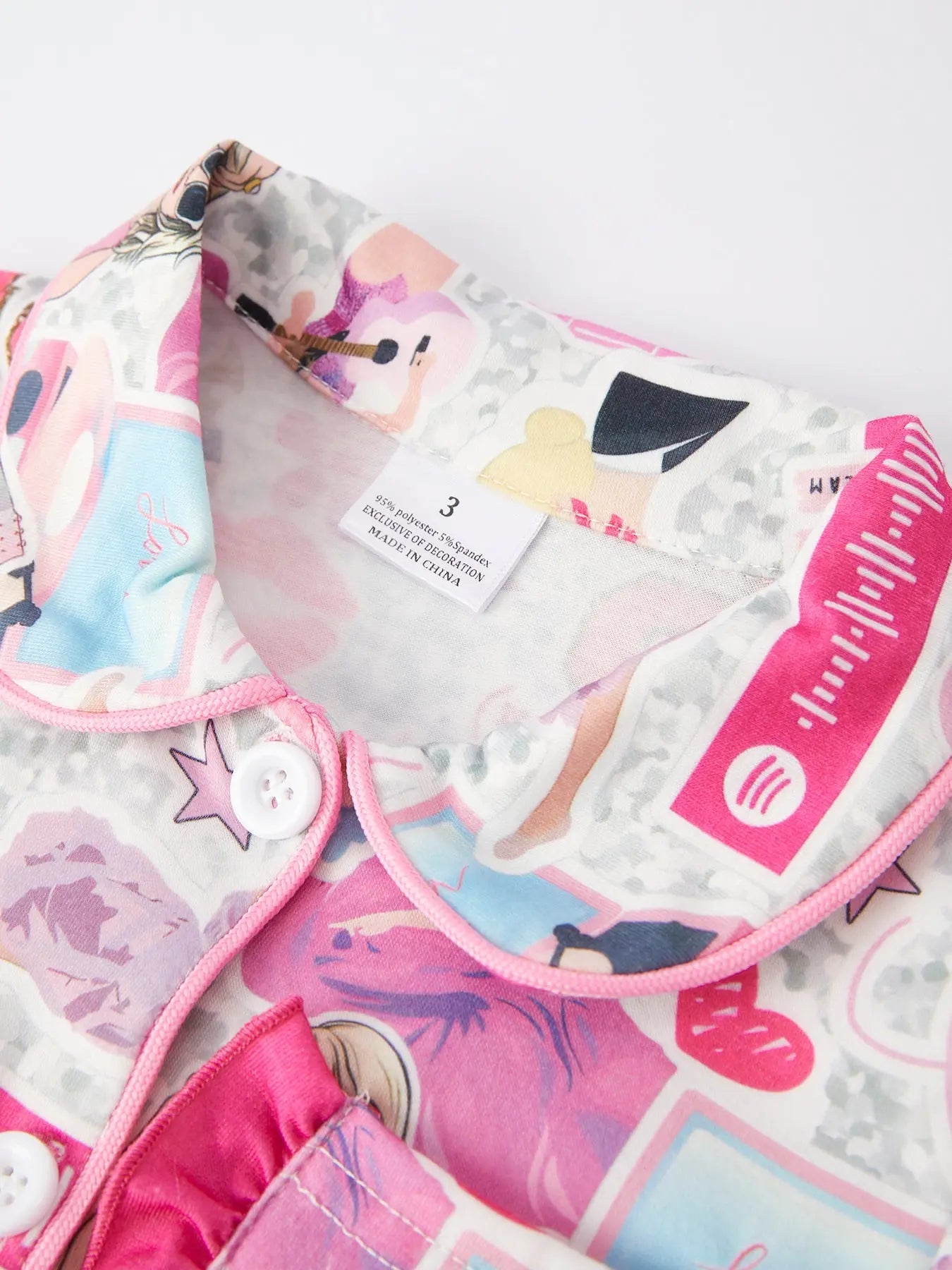 TS Character Print Girls Pink Pajamas for Cozy Nights and Lounging Rylee Faith Designs
