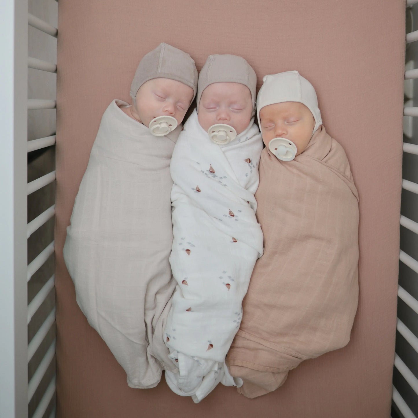 Organic Cotton Muslin Swaddle Blanket for Baby Cuddling and Nursing Mushie