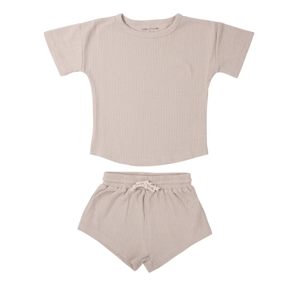Three Little Tots Tan Waffle Set - 