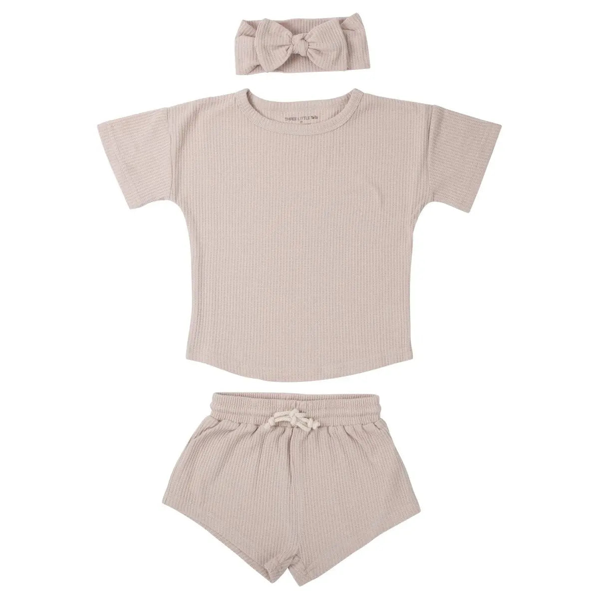 Three Little Tots Tan Waffle Set - 