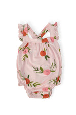 Mila & Rose ® Tangerine Ruffle Cross Back Romper - 