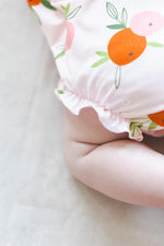 Mila & Rose ® Tangerine Ruffle Cross Back Romper - 