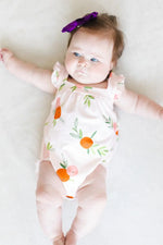 Mila & Rose ® Tangerine Ruffle Cross Back Romper - 