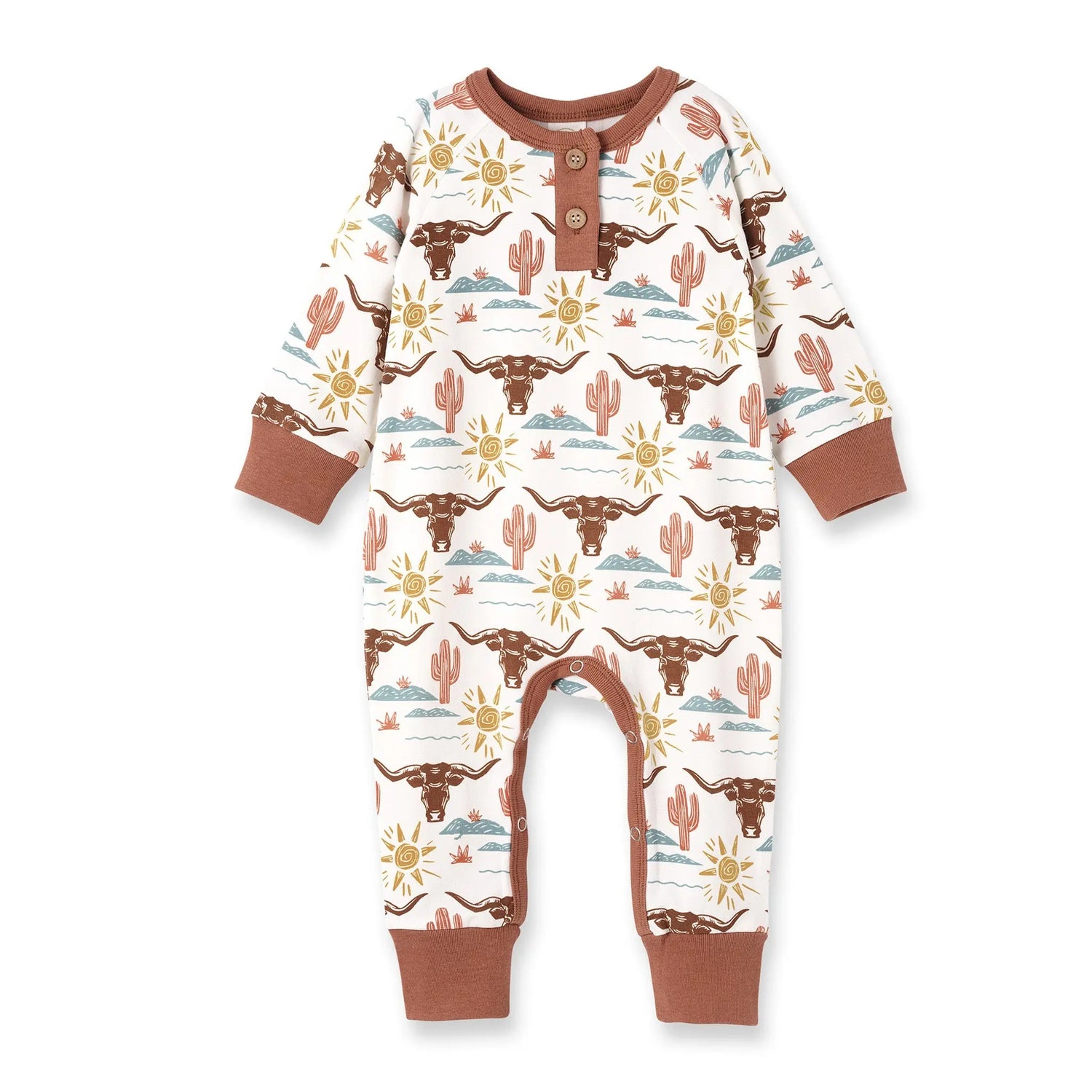 Tesa Babe Bamboo Henley Romper Western Print for Baby Tesa Babe 