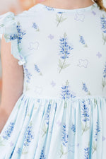 Texas Bluebonnets Flutter Sleeve Twirl Dress for Girls - Everetts Place Boutique - 