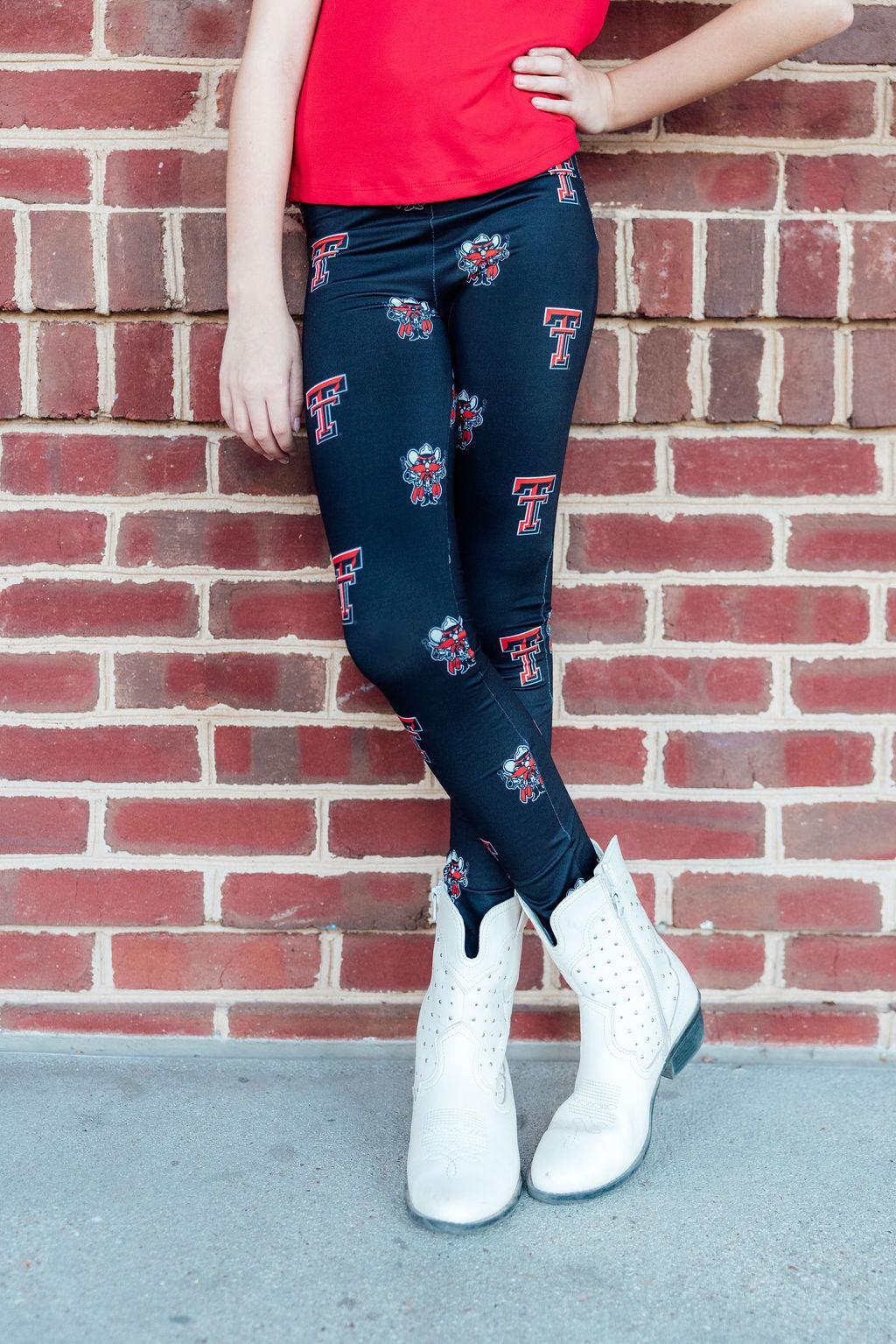 Mila & Rose Texas Tech Black Raider Red baby leggings