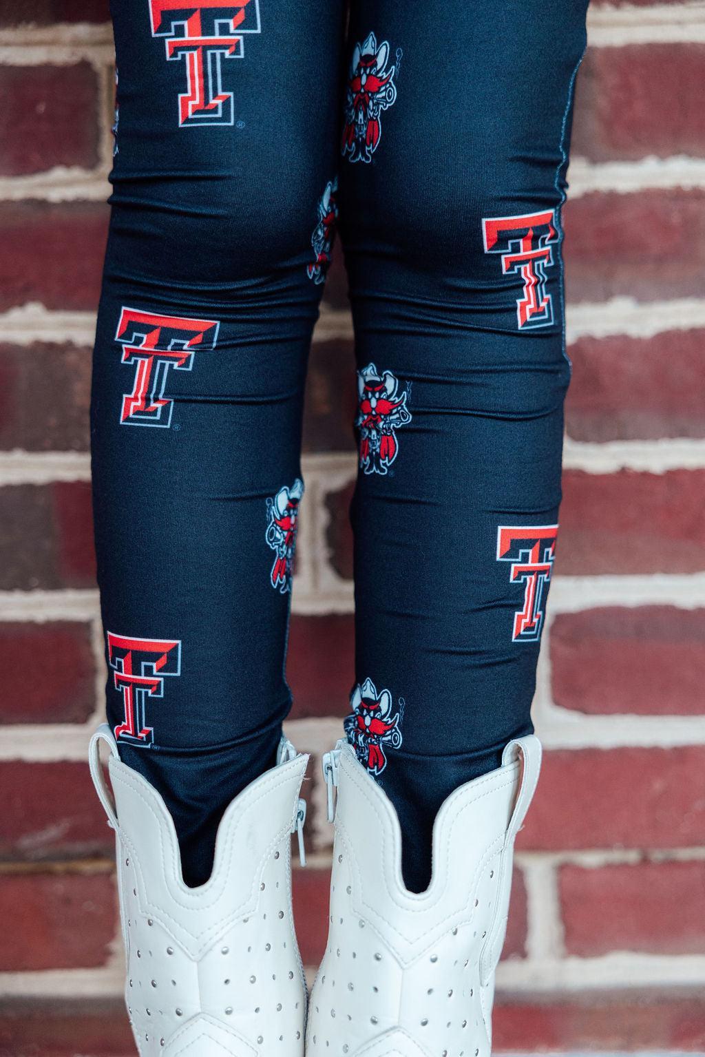 Mila & Rose Texas Tech Black Raider Red baby leggings