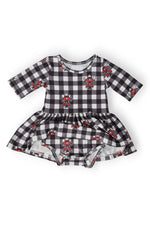 Texas Tech Plaid Raider Red 3/4 Sleeve Twirl Bodysuit Mila & Rose ® 