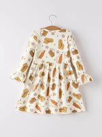 Rylee Faith Designs Thanksgiving Day Cute Baking Design Girls Dress - Apparel & Accessories > Clothing > Dresses Dress