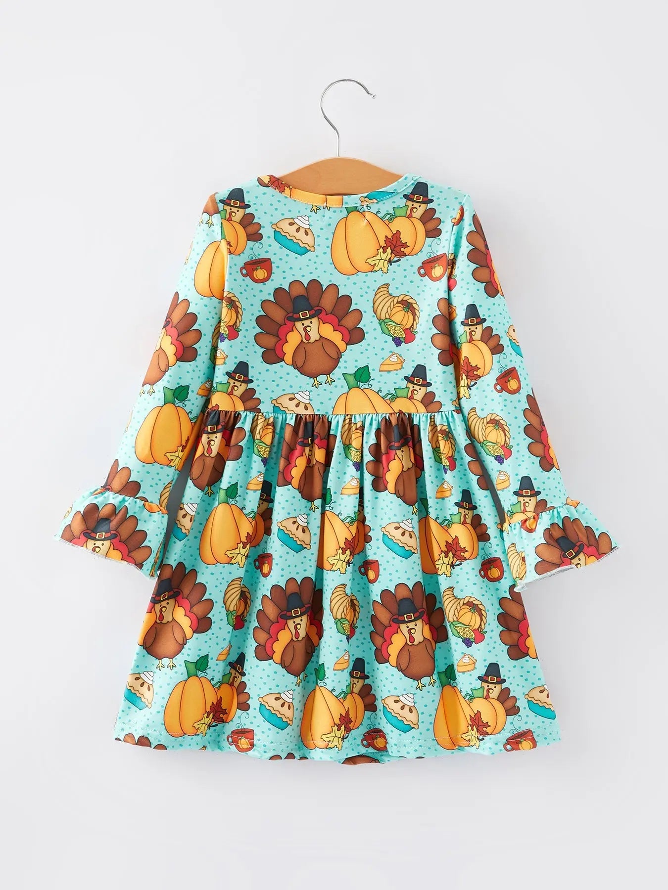 Thanksgiving Print Girls Dress for Holiday Cheer and Family Gatherings Rylee Faith Designs