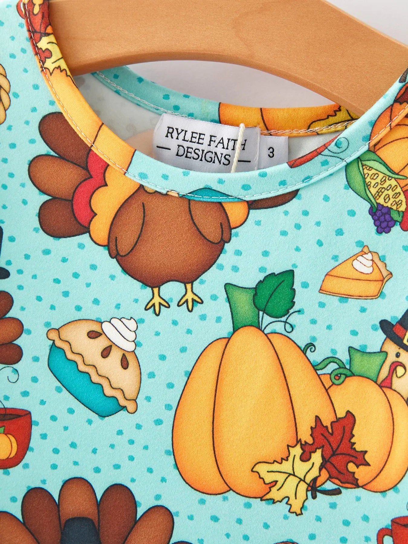 Thanksgiving Print Girls Dress for Holiday Cheer and Family Gatherings Rylee Faith Designs