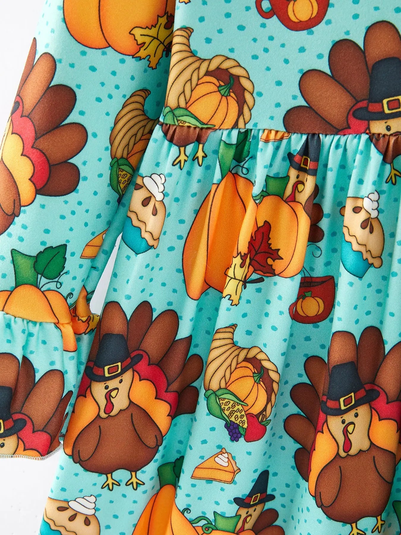 Thanksgiving Print Girls Dress for Holiday Cheer and Family Gatherings Rylee Faith Designs
