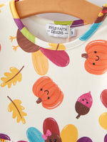 Rylee Faith Designs Thanksgiving Turkey Print Girls Dress Holiday Celebration Outfit - Apparel & Accessories > Clothing > Dresses Dress