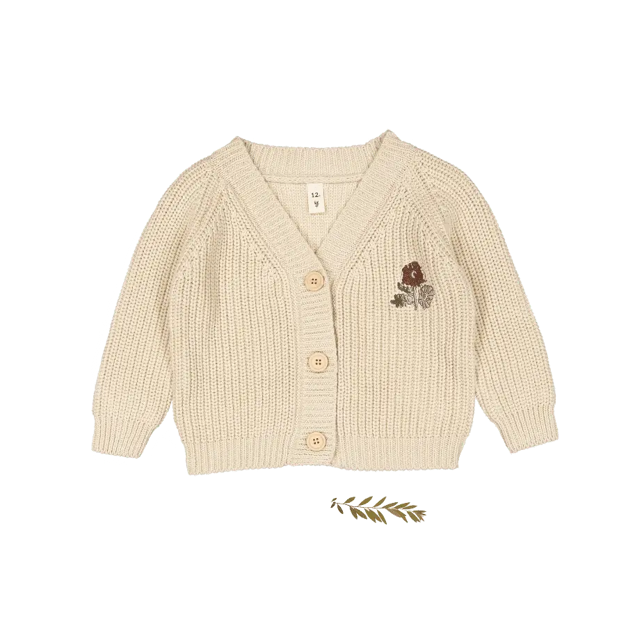 Lovely Littles The Chunky Knit Cardigan - Ava Cream - 