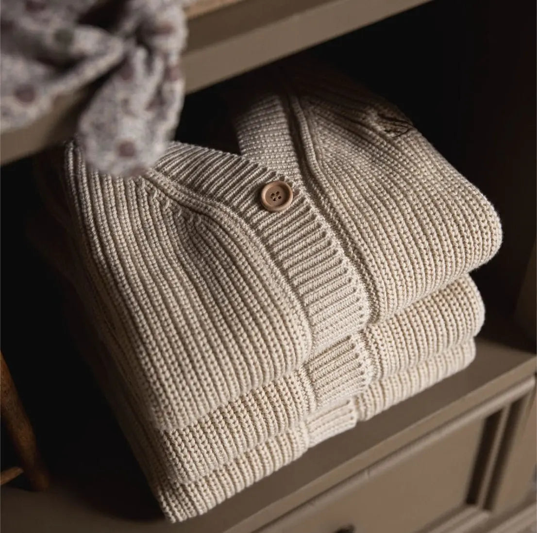 Lovely Littles The Chunky Knit Cardigan - Ava Cream - 