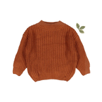 The Chunky Knit Sweater - Caramel - Orange, Textile, Woolen, Brown, Wool | Everetts Place