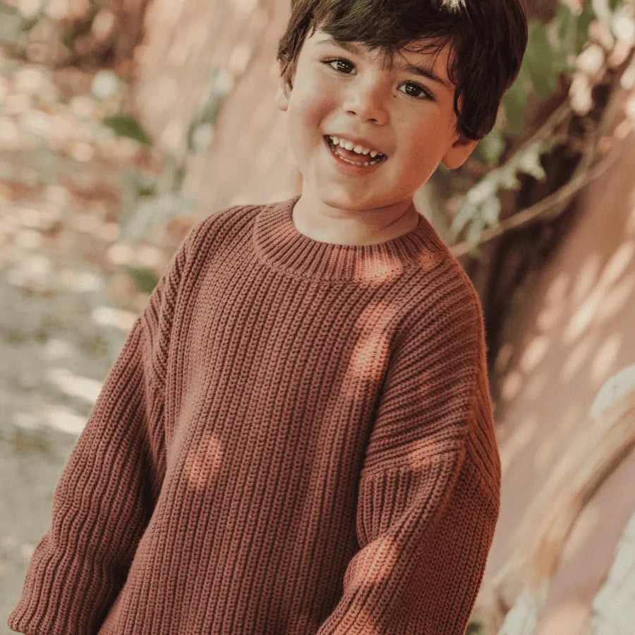 Lovely Littles The Chunky Knit Sweater - Rosewood - 