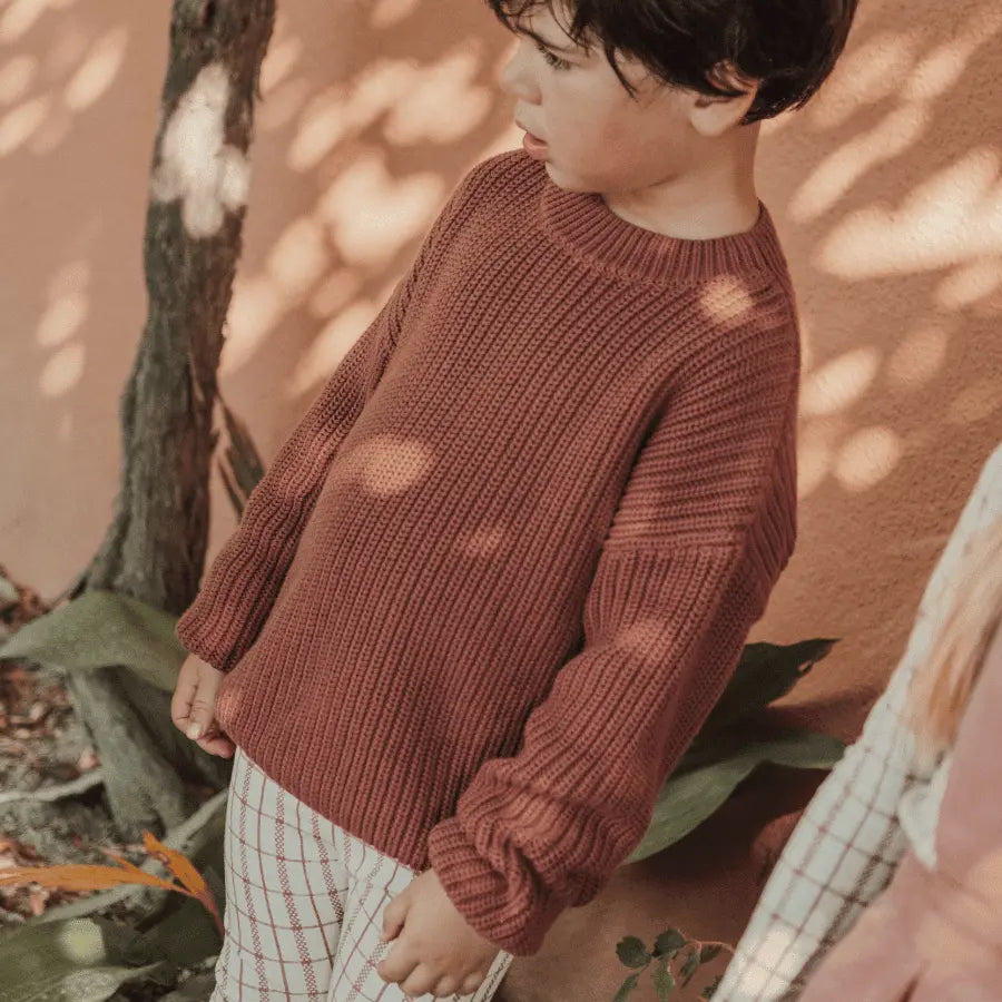 Lovely Littles The Chunky Knit Sweater - Rosewood - 