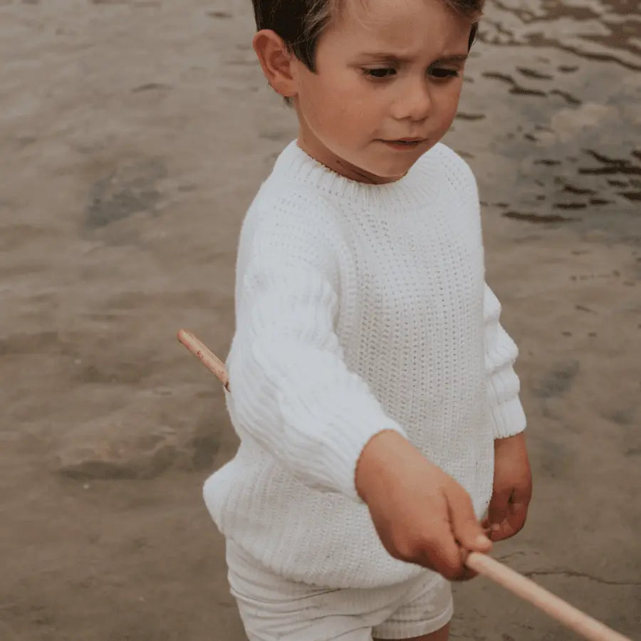 Lovely Littles The Chunky Knit Sweater - White - 