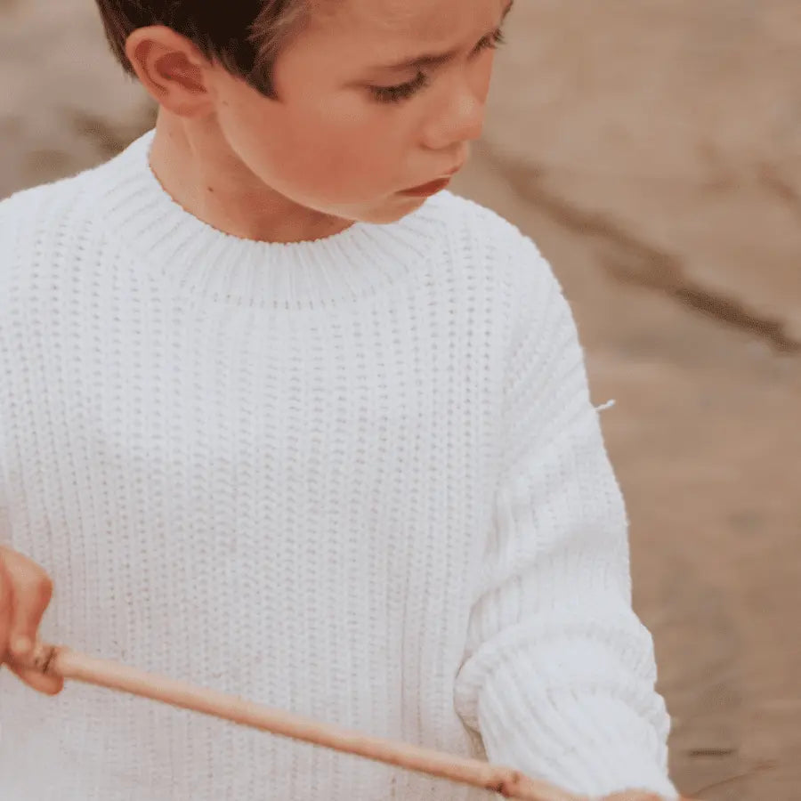 Lovely Littles The Chunky Knit Sweater - White - 
