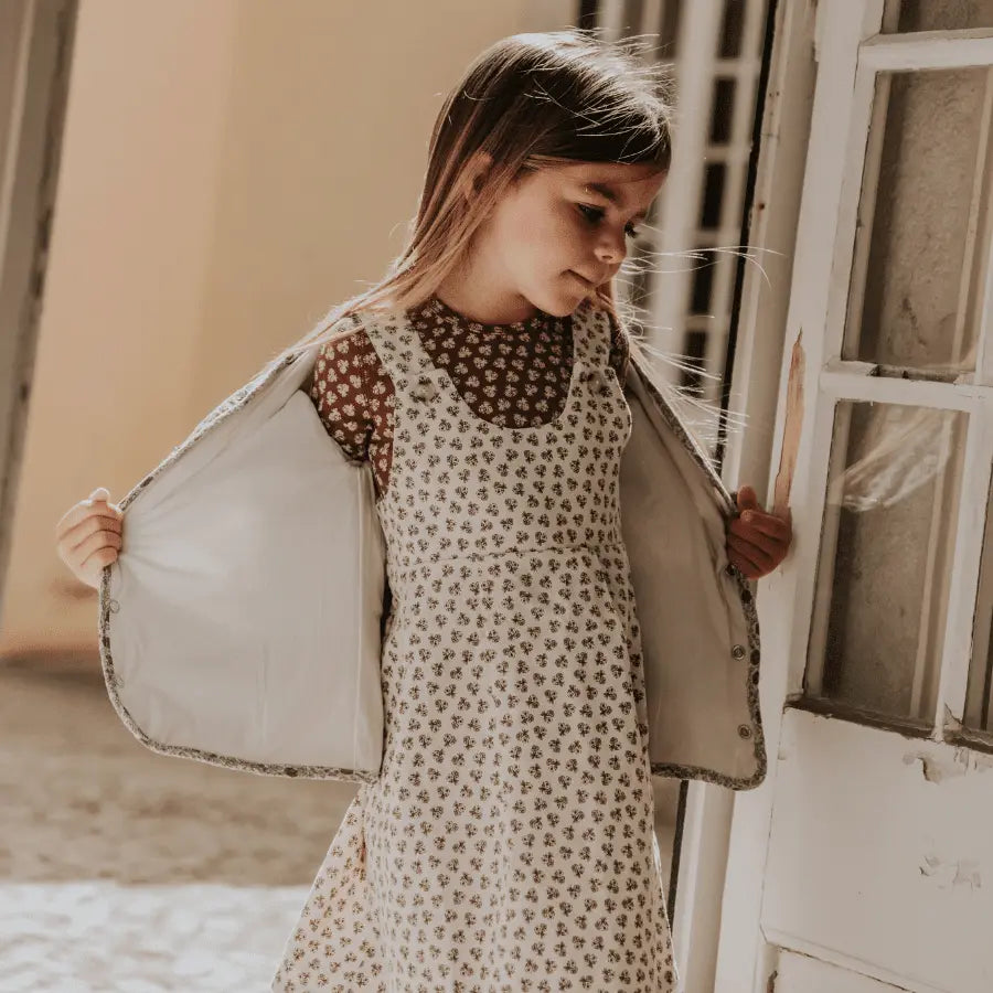 Lovely Littles The Corduroy Bloomer - Neutral Floral - 