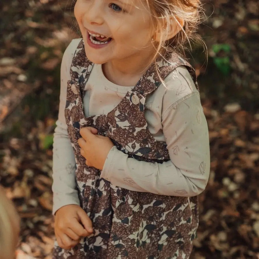 The Corduroy Dress - Flora - Baby & Toddler Clothing, Brown, Sleeveless shirt, People in nature, Child | Everetts Place