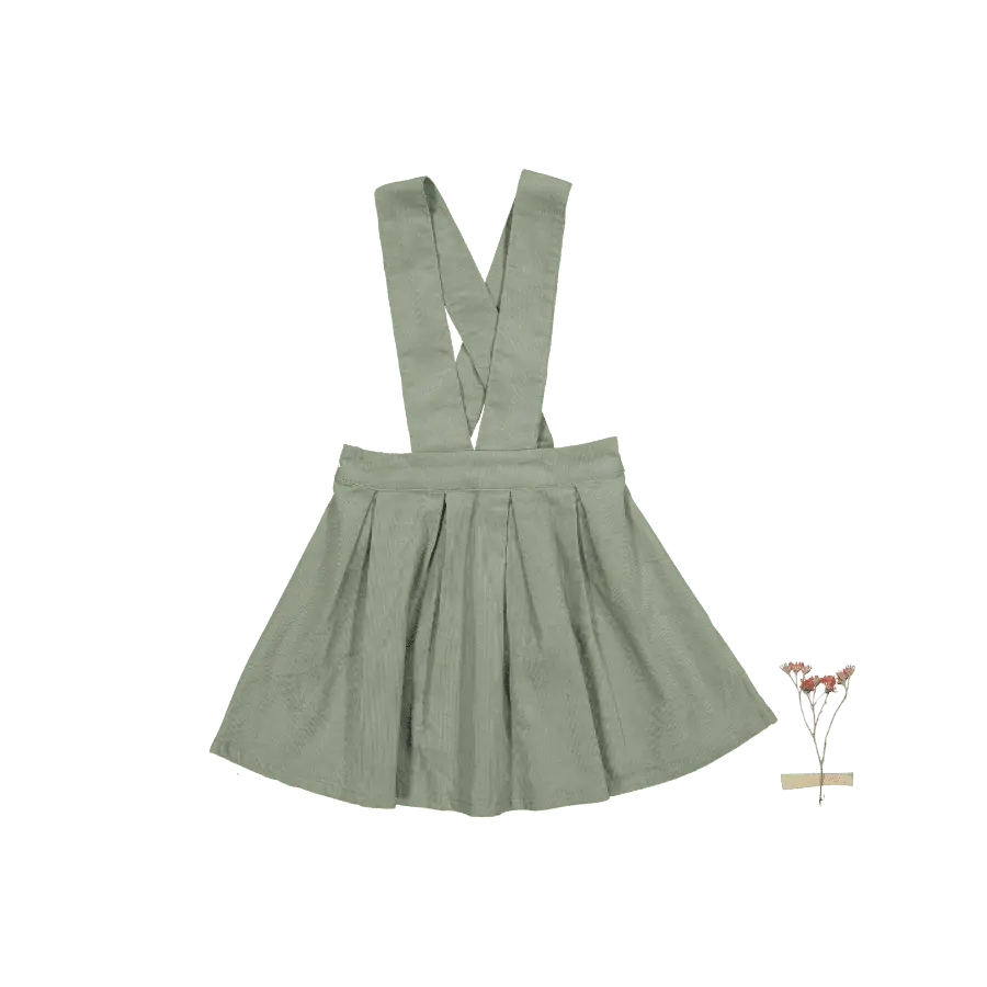 Lovely Littles The Corduroy Dress - Sage - 