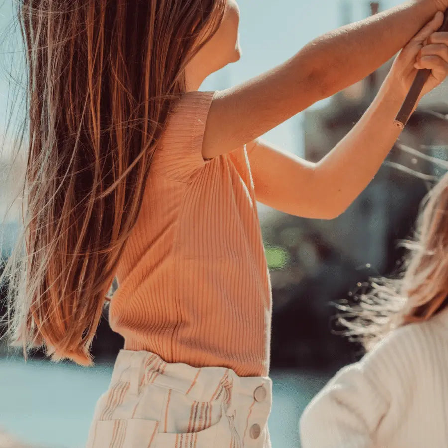 Lovely Littles The Denim Skirt - Rose Stripe - 