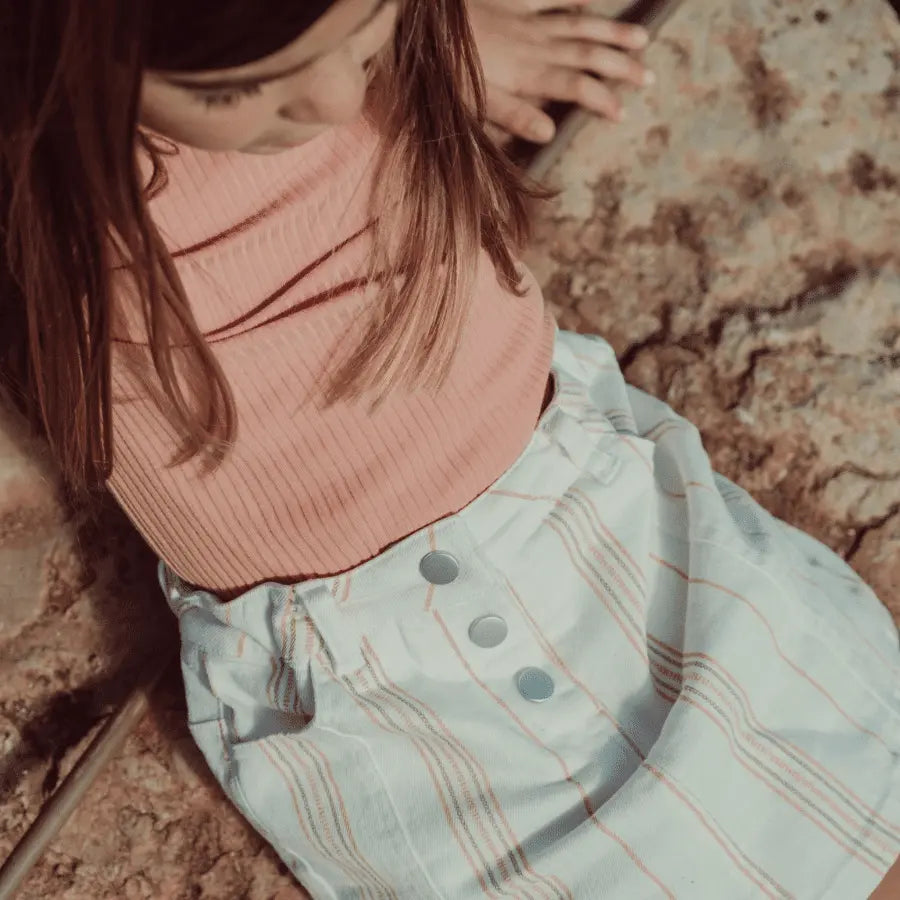 Lovely Littles The Denim Skirt - Rose Stripe - 