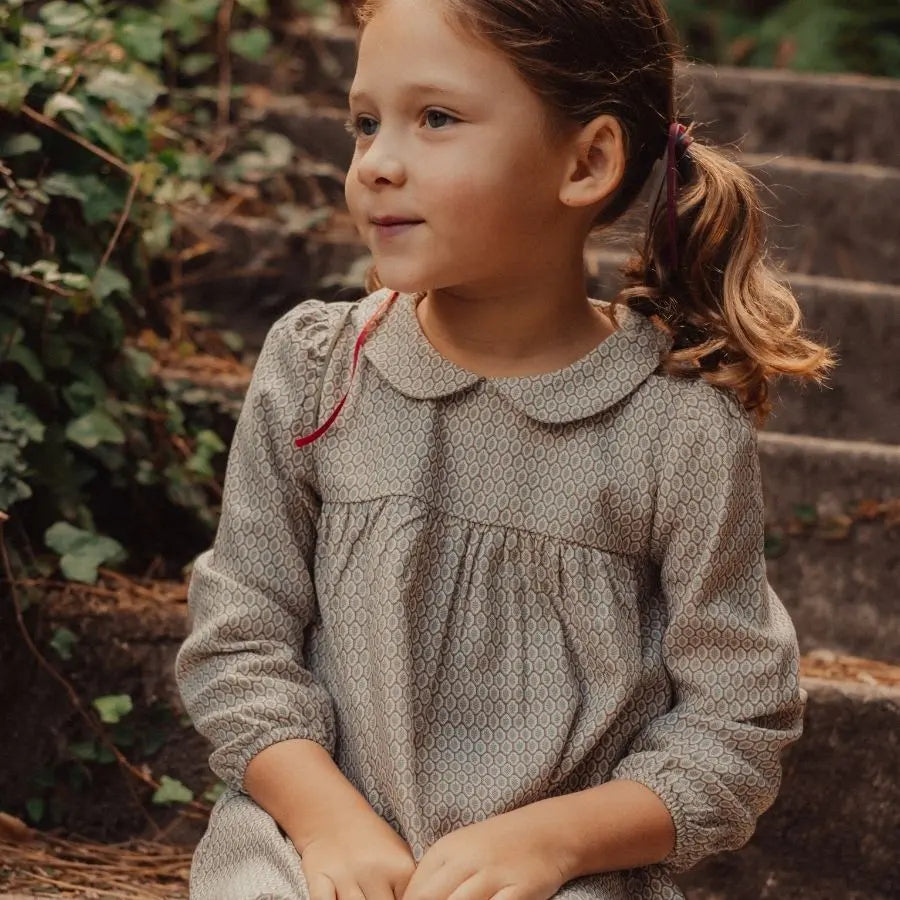 Lovely Littles The Dressy Collar Dress - Leaf - 