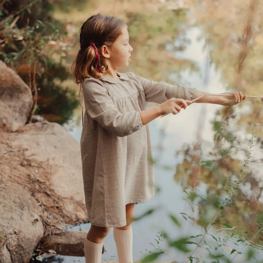 Lovely Littles The Dressy Collar Dress - Leaf - 