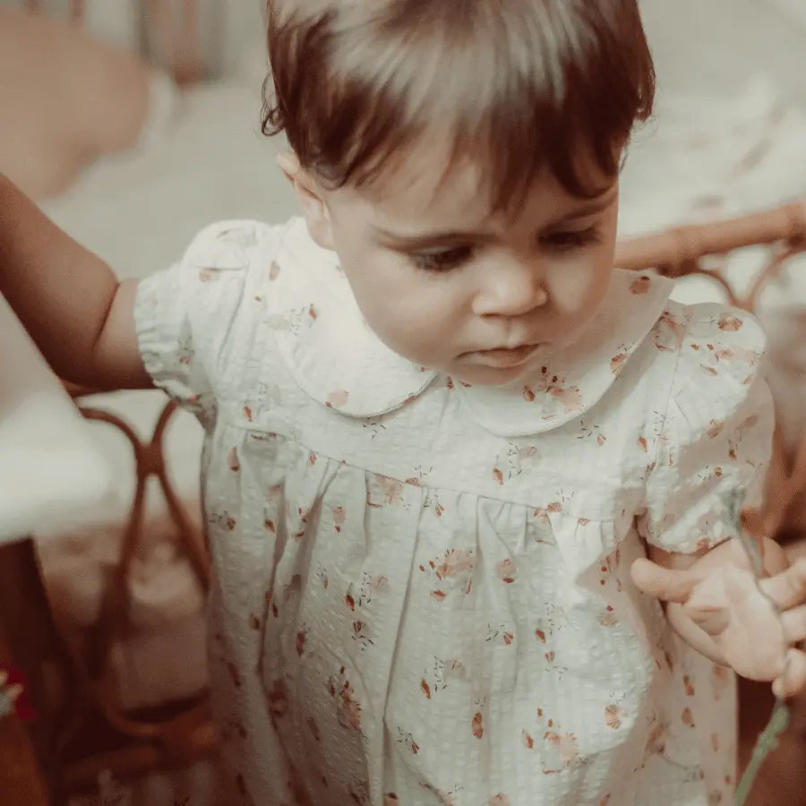 Lovely Littles The Dressy Romper - Seashell - 