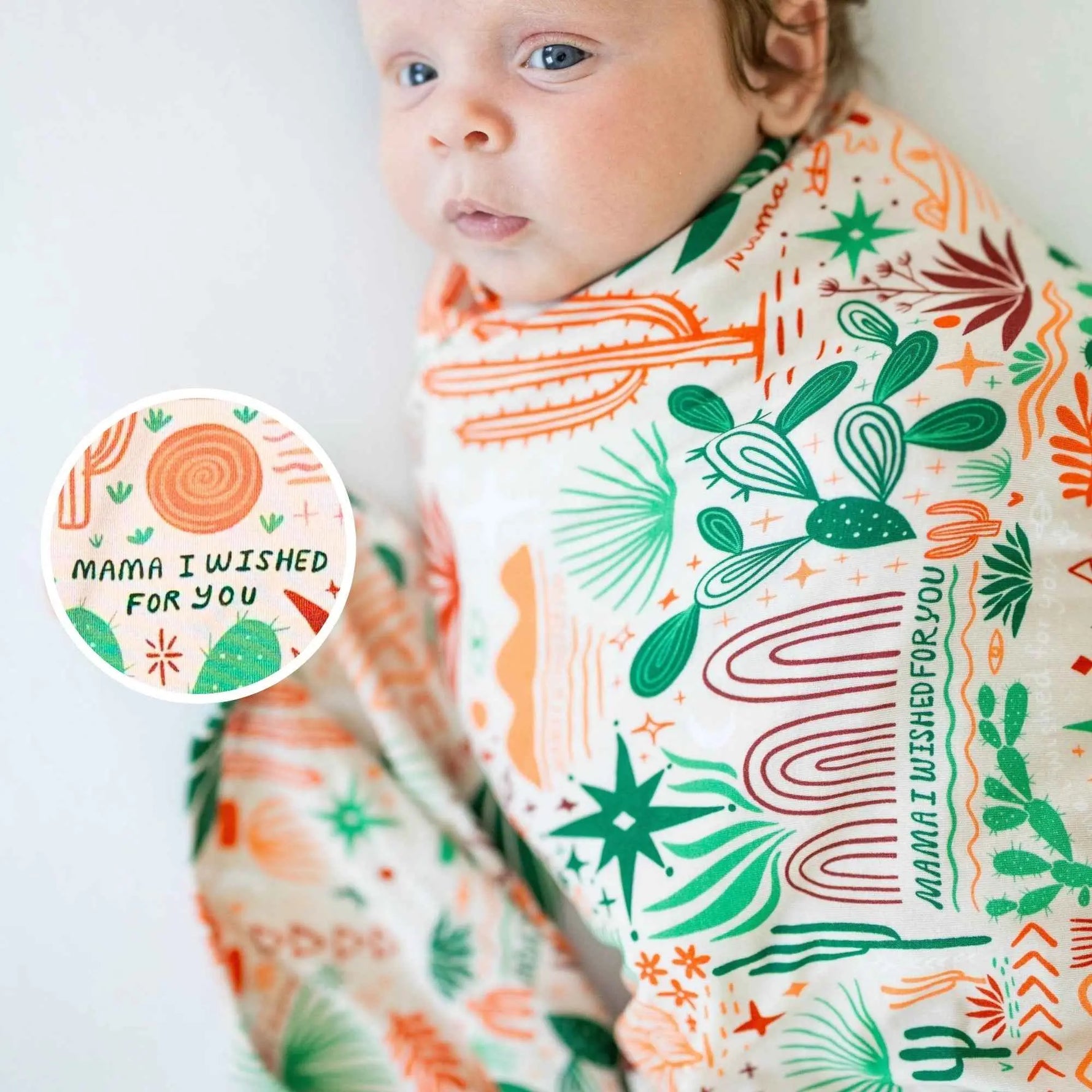 Raising Mama The Forever Swaddle Blanket | Desert Cactus (Beige) - 