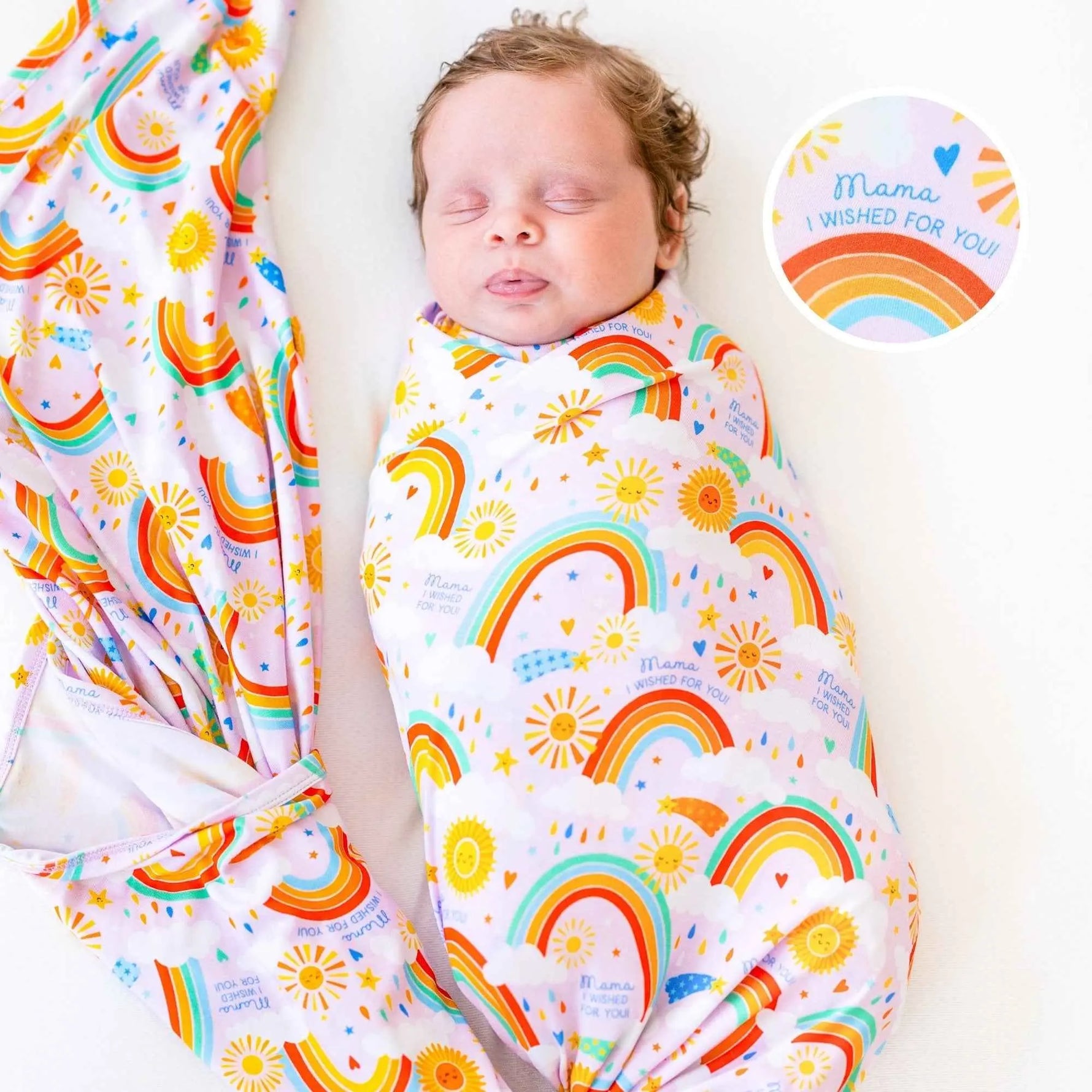 Raising Mama The Forever Swaddle Blanket | Here Comes the Sunshine (Pink) - 