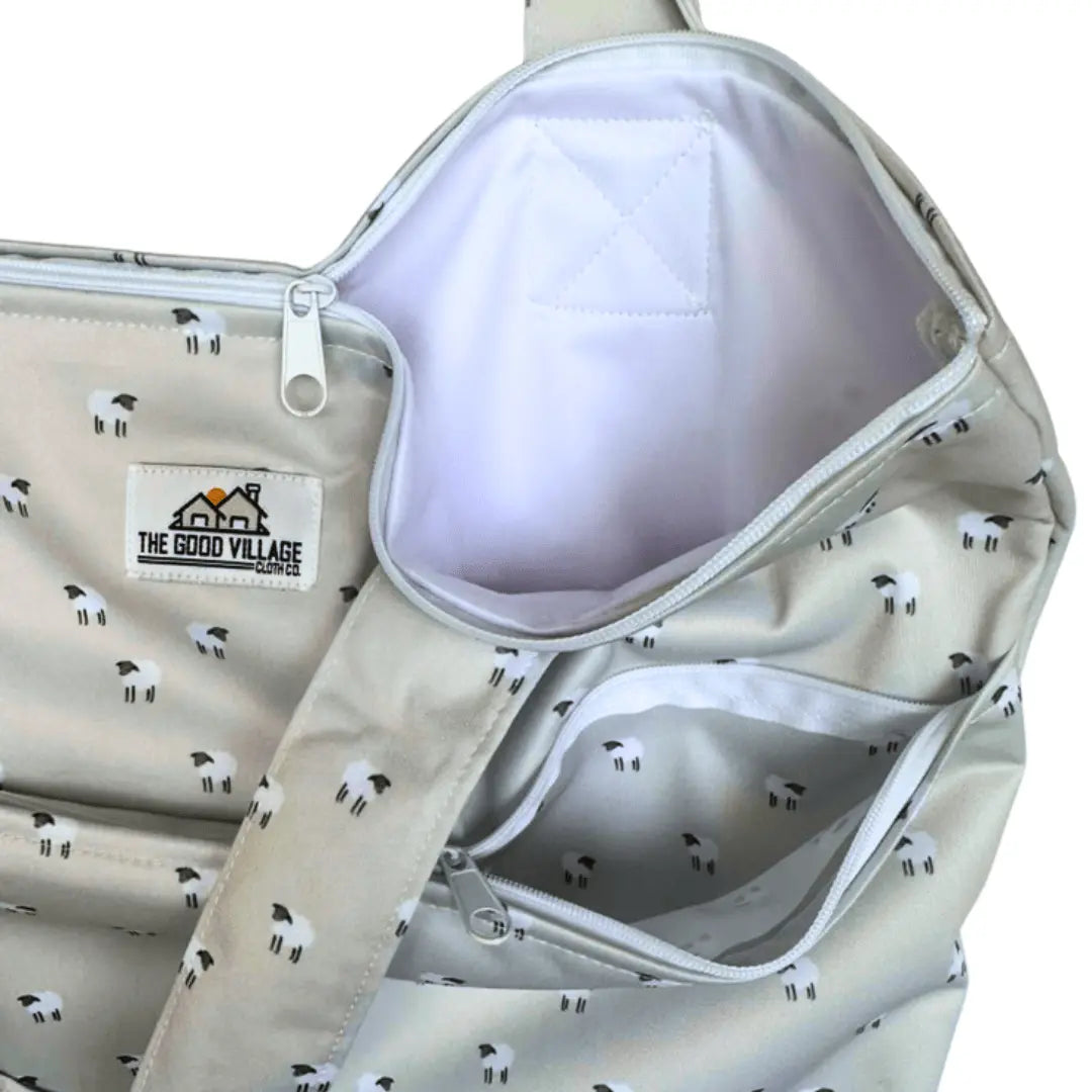 The Good Village Cloth Co. Large Hanging Wetbag | Sheep Tofu - 