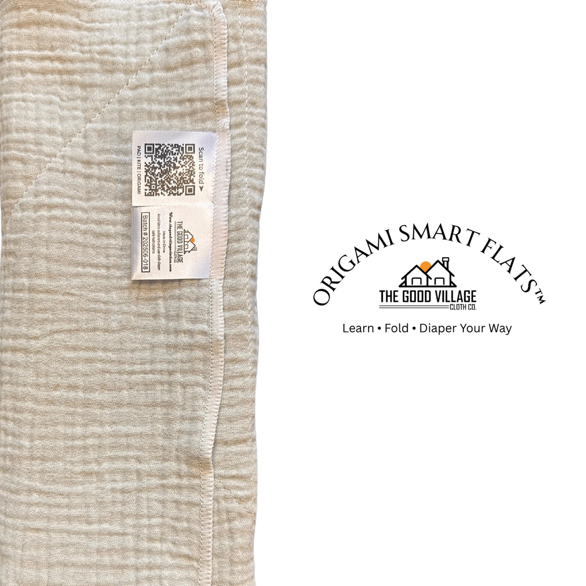 The Good Village Cloth Co. Origami Smart Flat – Evermoss - 