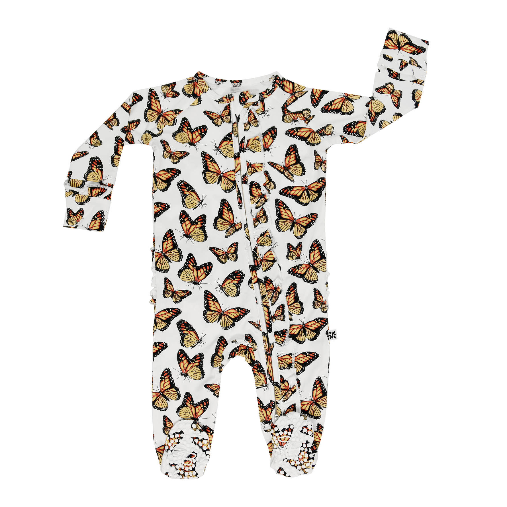 The Great Migration Ruffle Footie With Two Way Zip Sweet Bamboo Everetts Place: Online Boutique
