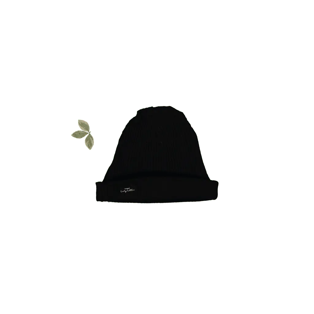 Lovely Littles The Hat - Black Ribbed - 