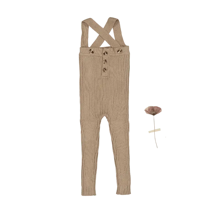 The Knit Overall - Espresso - Textile, Overall, Baby & Toddler Clothing, Brown, Button | Everetts Place
