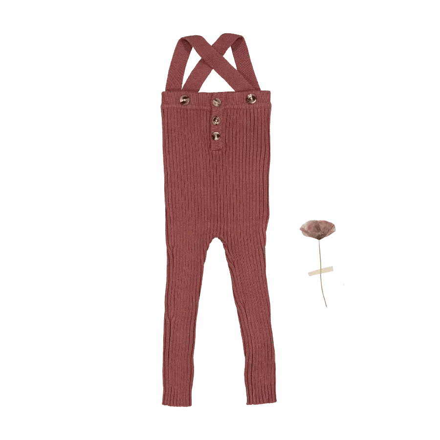 The Knit Overall - Rosewood - Textile, Overall, Baby & Toddler Clothing, Button, Suspenders | Everetts Place