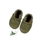 The Leather Mocc - Moss - Brown, Baby & Toddler Shoe, Slipper, Leather, Woolen | Everetts Place