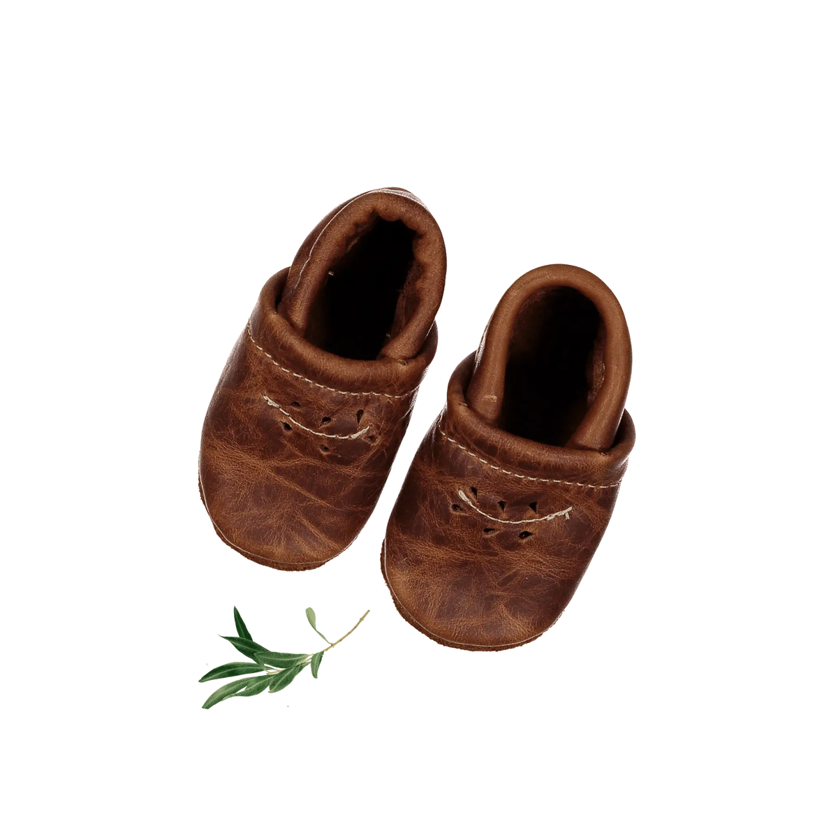 Lovely Littles The Leather Mocc - Oak - 
